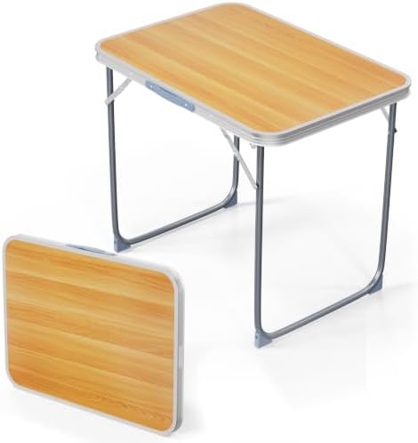 VINGLI 2.3FT Small Camping Table，Portable Camping Table with Carrying Handle, Picnic Table Foldable Table Essentials for Indoor Outdoor