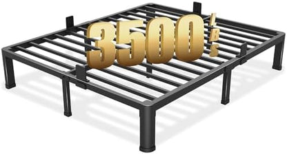 Yitong Angel 10 inch Queen Bed Frame with Round Corner Legs Mattress Slide Stopper,Low Profile Heavy Duty Metal Platform,Steel Slats Support,No Box Spring Needed,Easy Assembly,Noise Free