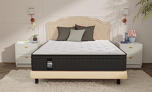 HIMMLINE 12 Inch Queen Mattress, Gel Memory Foam Pocket Spring, Medium Feel