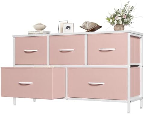 OLIXIS Fabric Dresser for Bedroom, Wide Chest of Drawer for Clothes Storage