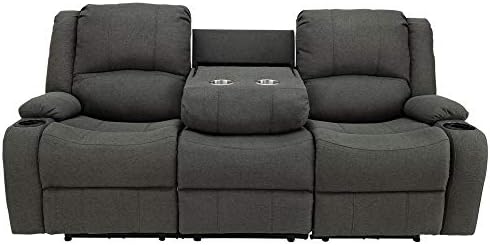 RecPro Charles Triple Powered 80" RV Wall Hugger Reclining Loveseat Fossil