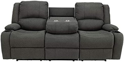 RecPro Charles Triple Powered 80" RV Wall Hugger Reclining Loveseat Fossil