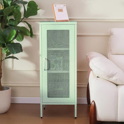 ALBAD Slim Metal Storage Cabinet with Mesh Door