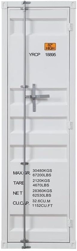 Acme Cargo Wardrobe Metal Armoire with 1 Door in White