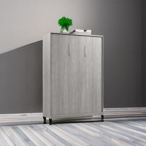 Bestar Claremont 59W Full Murphy Bed in Platinum Gray, Sleeping Arrangement for Multipurpose Area, Bedroom, Guest Room, or Living Room
