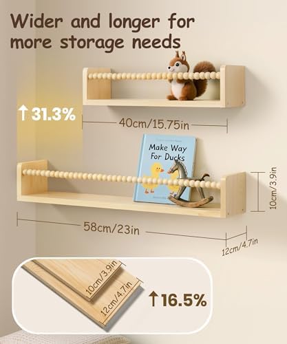 24 Inch Nursery Book Shelves for Wall, Bookshelf for Kids Rooms