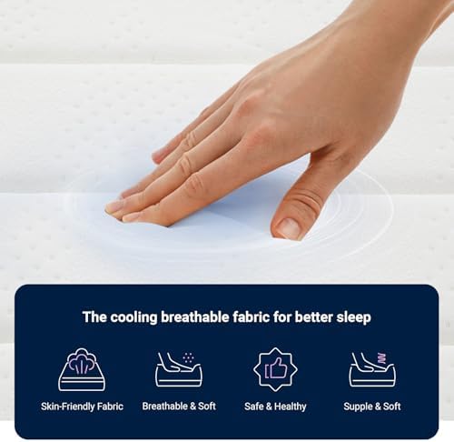 Avenco Queen Mattress, 14 Inch Medium Firm Queen Size Mattress in a Box, Hybrid Mattresses with Smarts™ Coil Pocket Springs for Motion Isolation, Strong Edge Support, CertiPUR-US Certified