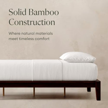 Bamboo Japanese Joinery Bamboo Platform Bed Frame, Full, Walnut