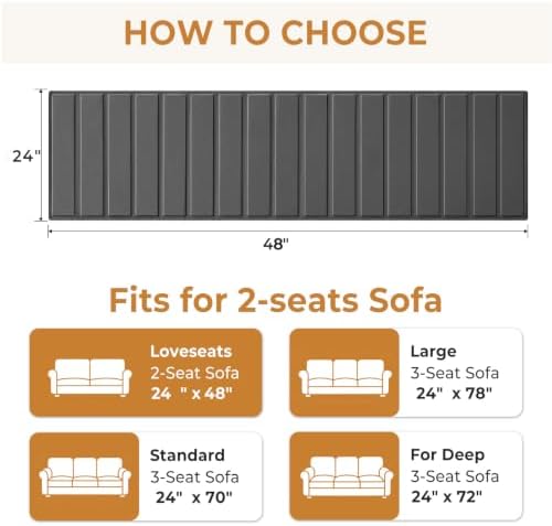 Heavy Duty Couch Cushion Support Board for Sagging Sofa, 24''x48''Wide Loveseat, Thick Reinforced Wood Boards Add Strong Seat Supports, Under Couch Insert with Anti-Slip Dots, Grey
