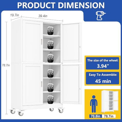 PAOFIN Metal Garage Storage Cabinet with Locking Doors and Adjustable Shelf