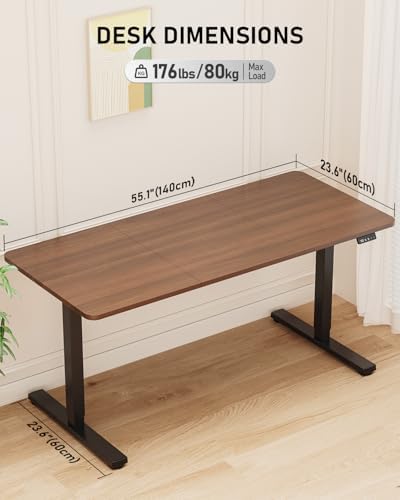 55" Large Electric Standing Desk Adjustable Height for Home Office
