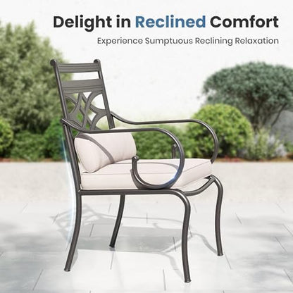 PHI VILLA 7 Piece Patio Dining Set, Rectangular Steel Table