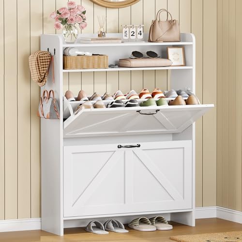 Shoe Storage Cabinet with 2 Flip Drawers for Entryway,Hallway
