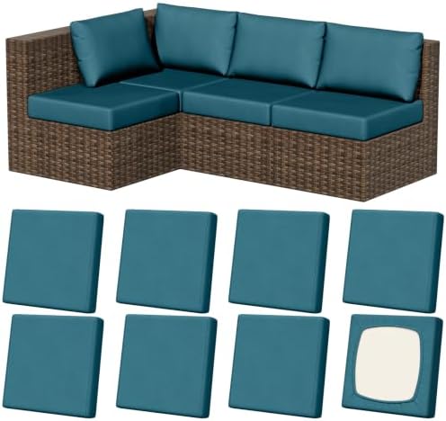 8Pcs Outdoor Cushion Covers, Stretch Patio Furniture Couch Chair Slipcovers