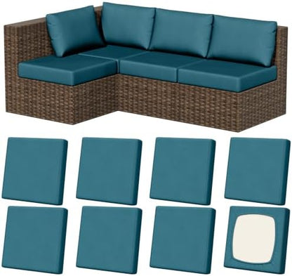 8Pcs Outdoor Cushion Covers, Stretch Patio Furniture Couch Chair Slipcovers