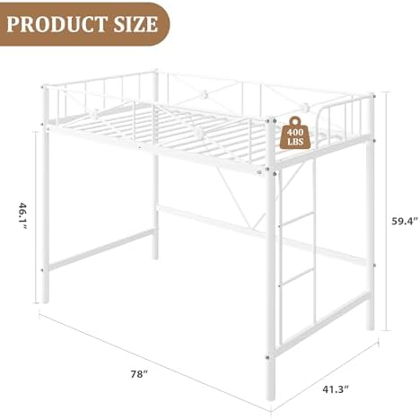 Garvee Metal Loft Bed Twin Size