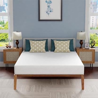 FDW | 8 Inch Queen Mattress | Medium Firm | Gel Memory Foam | White