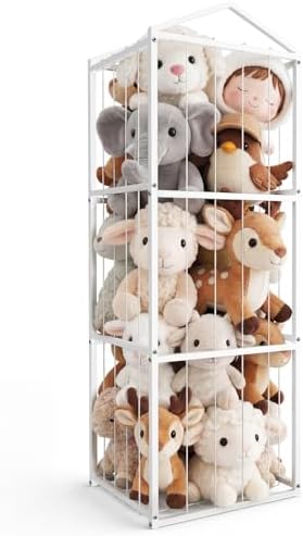 NomNest Metal Stuffed Animal Storage Zoo, Large Stuffy Storage for Kids