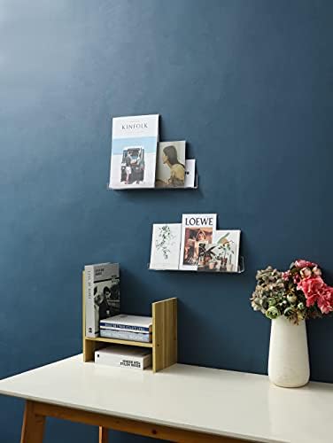 6 PCS Acrylic Invisible Floating Bookshelf for Kids Room,15 inch Modern Picture Ledge Display Toy Storage Wall Shelf Vinyl Record Shelf U Shelves Storage Rack