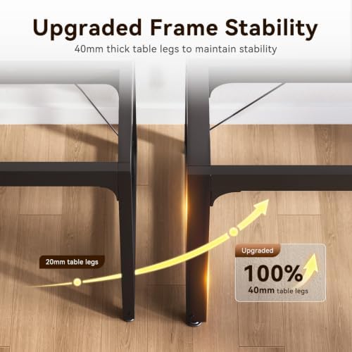 Coleshome 79 Inch Long Computer Desk with Power Outlet, Thicker Desktop & Legs, Large Heavy Duty Office Desk for Home Office & Gaming, Black