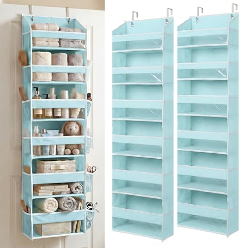 Over the Door Organizer, 6-Tier, 100D Fabric, Baby Blue 2pc