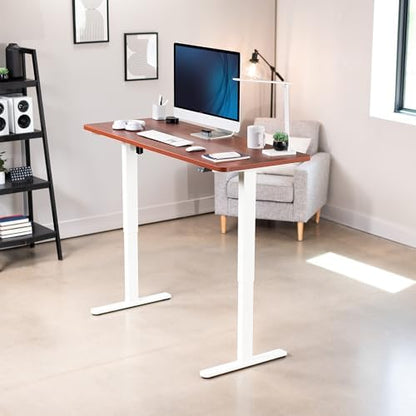 VIVO Electric Standing Desk, Smooth 3-Piece 60" x 24" Dark Walnut Top