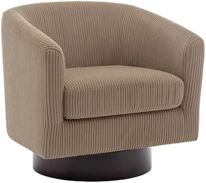 Swivel Barrel Chair, Corduroy Accent Chair, Camel