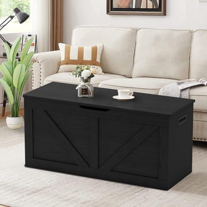 39.4" Storage Chest, Wooden Storage Bench, Large Storage Trunk
