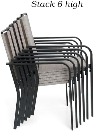 Anmutig 5-Piece Outdoor Dining Set, 37" Square Patio Table 4 Chairs, Gray