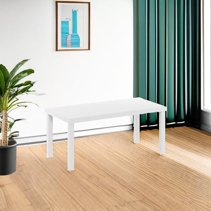 Furinno CLASSIC Coffee Table, Modern Rectangle Printer Stand, White | 1.8" Triple Thick Tabletop, Toolless Assembly, Side Table, for Living Room, Home Office