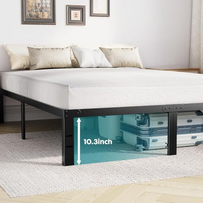 OLIXIS King Size Bed Frame 12 Inch with Sturdy Metal Slats Support, 1000LBS