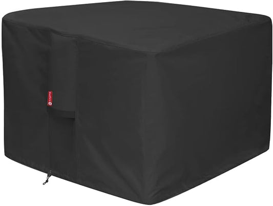 SheeChung Fire Pit Cover Suqare-Waterproof 600D Heavy Duty Square Patio Fire Pit Table Cover Black (Square - 28"L x 28"W x 25"H)-Fits 24-28 inch Fire Pit Table Cover