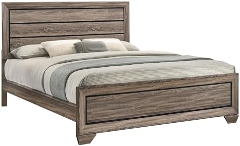 Coaster Kauffman California King Wood Panel Bed Frame Washed Taupe 204191KW