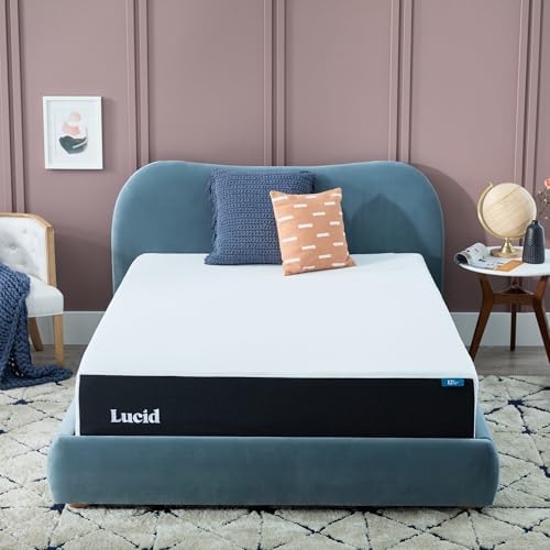 Lucid 12 Inch Gel Memory Foam Mattress, Medium Firm, Cooling, Twin XL Size