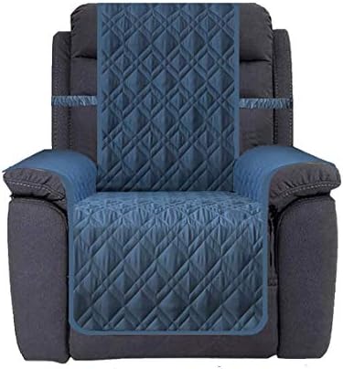 Ameritex Waterproof Nonslip Recliner Cover Stay in Place, Dog Chair Cover Furniture Protector, Ideal Recliner Slipcovers for Pets and Kids (Blue, 30'')