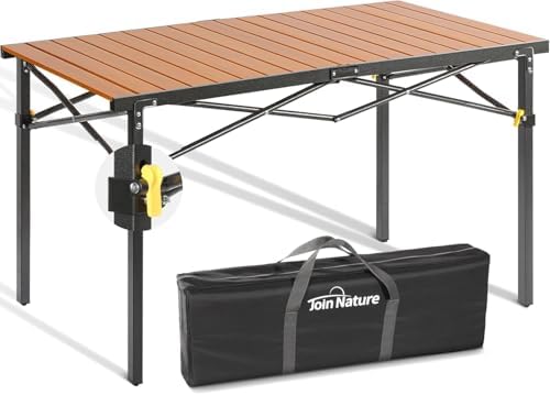 46.4" Large Camping Table for 2-6 People, Heavy Duty Foldable