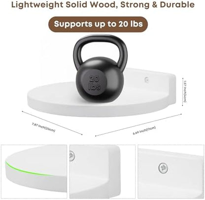 Round Small Floating Shelf,Small Wall Shelves,Mini Speaker Shelf Wood