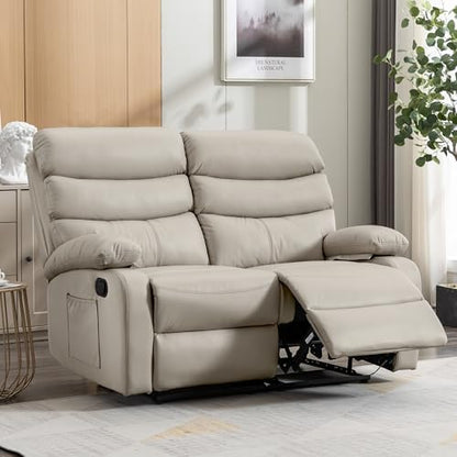 Reclining Loveseat Sofa Anti-Scratch Leather Recliner Couch