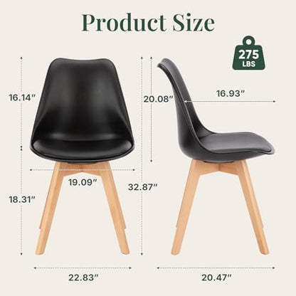 Dining Chairs Set of 8, PU Leather Padded Seat for Living Room