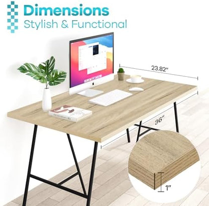 Kaboon 36x24 inches Tabletop, Solid One-Piece Desktop for Sit Stand Desk, Double Desks, L Desk DIY,Wood Countertop Home or Commercial Use,1 inch Thick, Oak