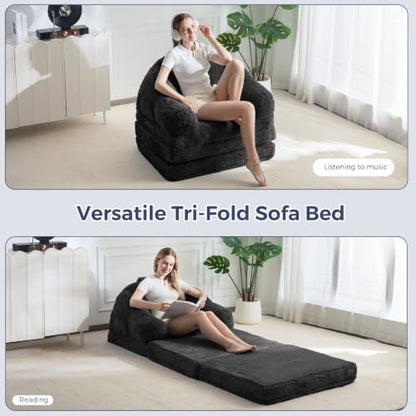 MAXYOYO Folding Sofa Bed, 2 in 1 Convertible Sofa to Lounger