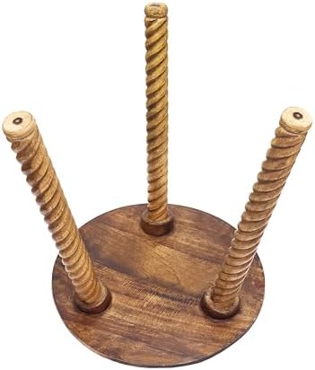 COTTON CRAFT Solid Wood End Table - 18 Inch Round Natural Hand Carved Table