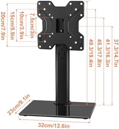 KKTONER Universal TV Stand Base for 13 inch to 43 inch LED TV Table Top TV Mount Stand with Swivel Height Adjustable Hold up 77LBs