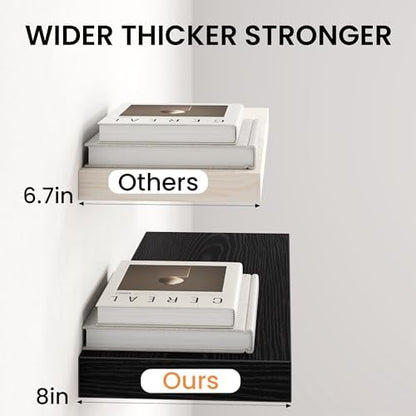 36 Inch Floating Shelves, Wall Shelves Set of 3 for Bathroom/Living Room/Bedroom/Kitchen, Black Floating Shelf for Wall Decor with Invisible Brackets