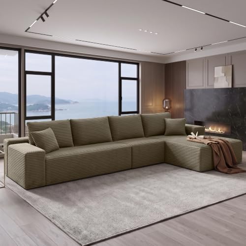 96" Boneless Sectional Couches, Cloud Sofas for Living Room
