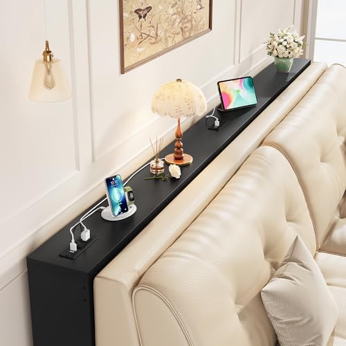 FAVOOSTY 78.8" Sofa Tables Narrow Long Console Table Behind Counch, Black