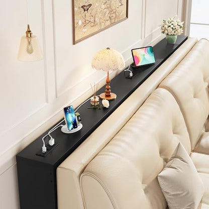 FAVOOSTY 78.8" Sofa Tables Narrow Long Console Table Behind Counch, Black