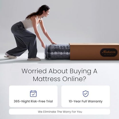 Twin XL Mattress, 12 Inch Twin XL Size Mattress in a Box, Gel Memory Foam Hybrid Mattresses for Cooling Night Sleep & Pressure Relief, Fiberglass Free CertiPUR-US Certified, 80"L x 39"W, Black