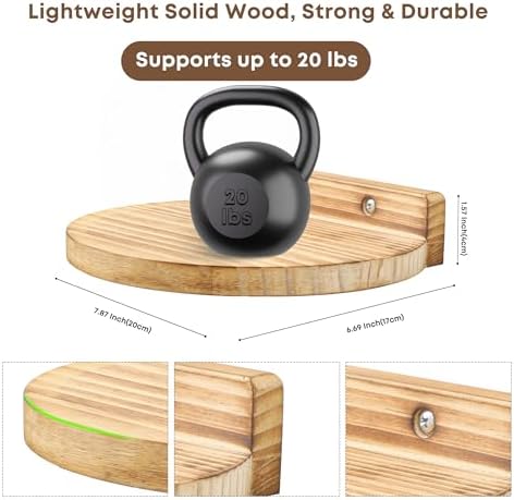 Round Small Floating Shelf,Small Wall Shelves,Mini Speaker Shelf Wood