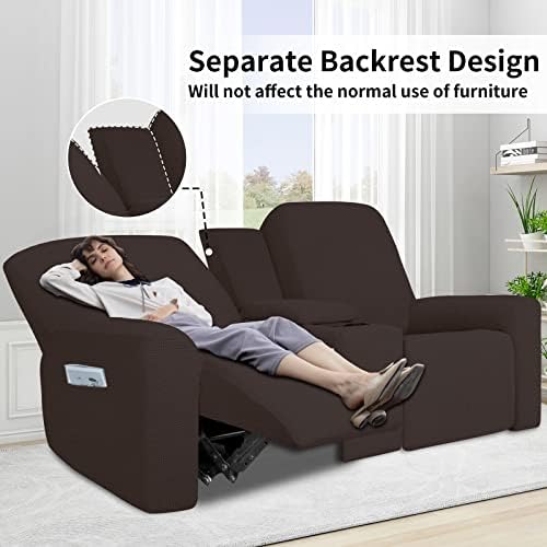 Easy-Going 1 Piece Reclining Loveseat with Middle Console Slipcover